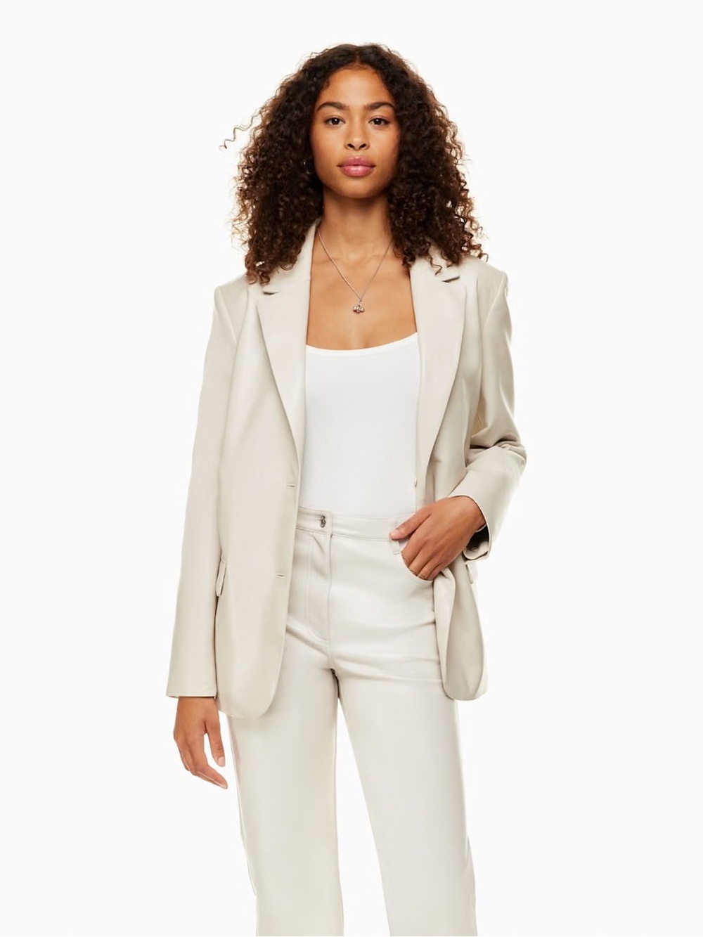 Aritzia Memories Single-Breasted Vegan Leather Blazer